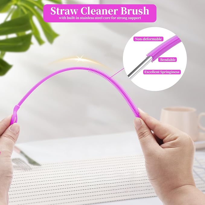 2Pcs silicone straw cleaning brushes, extra long, used - Image 4