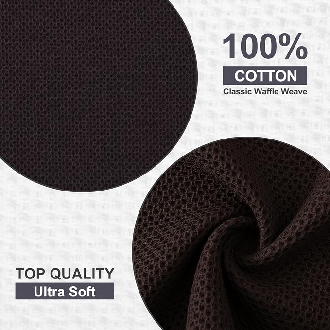 Kitinjoy 100% Cotton Kitchen Dish Cloths, 8 Pack Waffle Weave Ultra Soft - Image 2