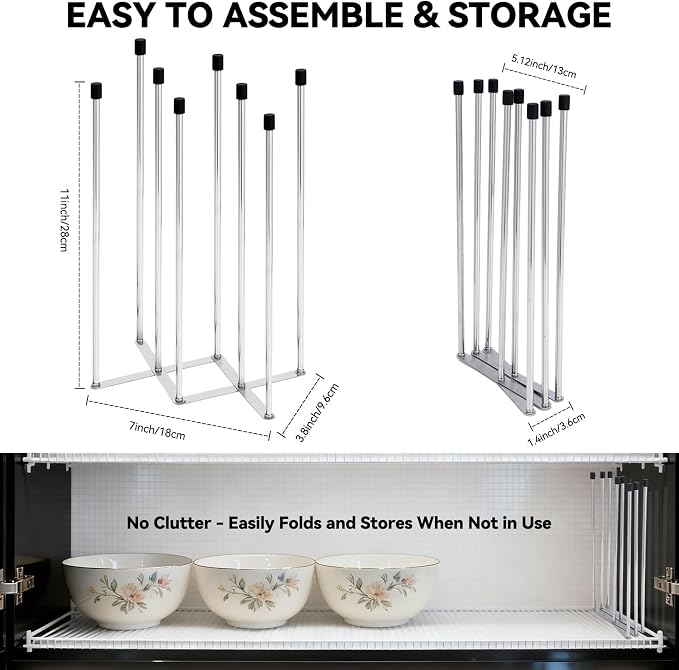 Foldable Baby Bottle Drying Rack – 8-Pole Collapsible Bottle Organizer - Image 2
