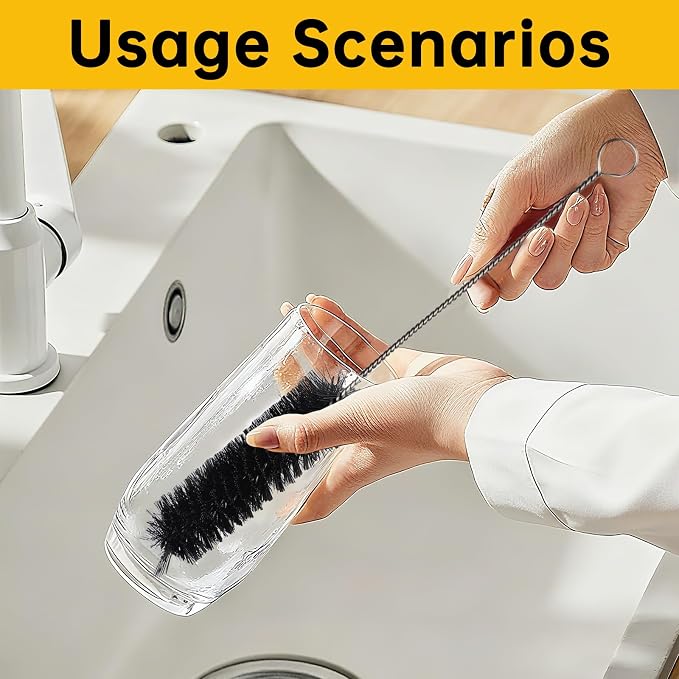 10-Pack Straw Cleaner Brush Set, 8.3" Long Nylon Tube Brushes - Image 6
