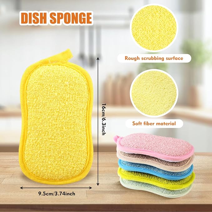 5 PCS Sponges, Non-Scratch Dish Sponge - Image 2