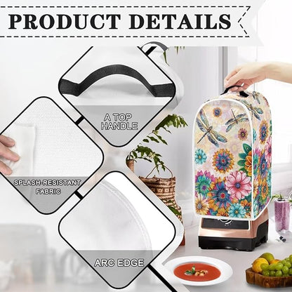Boho Mandala Floral Blender Cover Washable Kitchen Toaster Cover Dragonfly Bread Maker Coffee Maker Protectiron Covers Size S