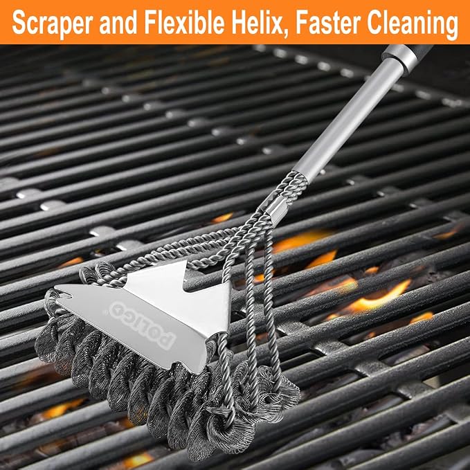 POLIGO Safe Grill Brush and Scraper Bristle Free 18" Grill Cleaner Brush - Image 6