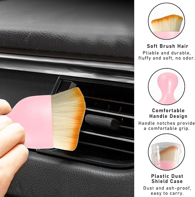 Car Interior Dust Brush, Soft Scratch Free Auto Detailing Brushes, Universal - Image 3