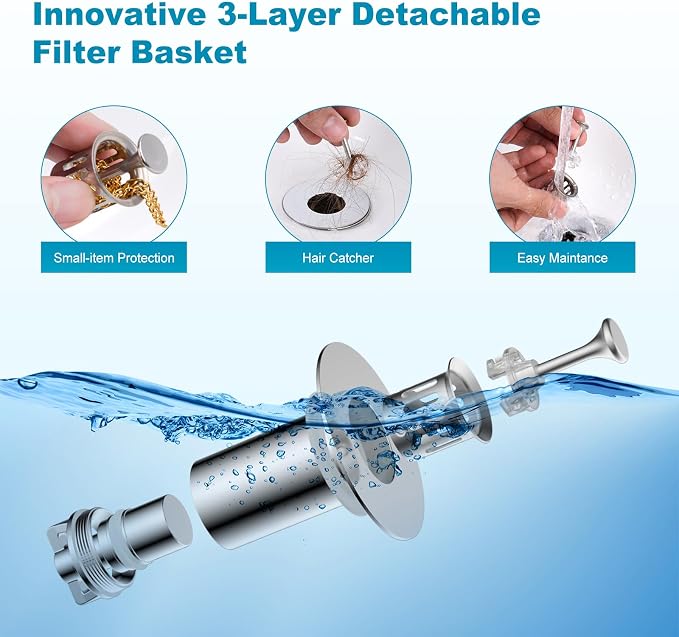 Universal Bathroom Sink Drain Strainer Hair Catcher Upgraded - Image 2