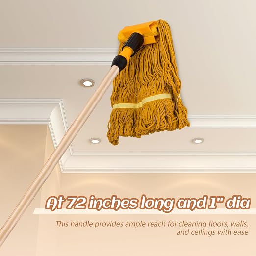 Barydat 4 Pack 72 Inch Lacquered Wood Broom Handle - Image 6