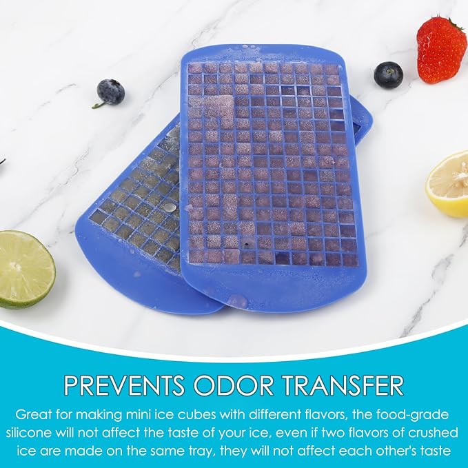 Silicone Mini Ice Cube Trays 2 Pack, 160 Crushed Ice Cube Molds, Easy Release - Image 8