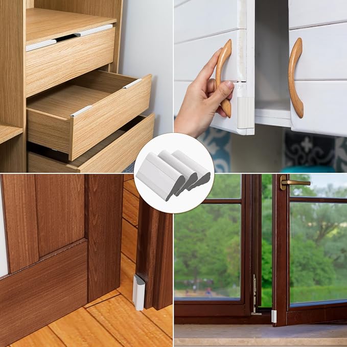 Wedge-Shape Window Weather Stripping Door Frame Seal Strip 2Pcs×196" White - Image 7