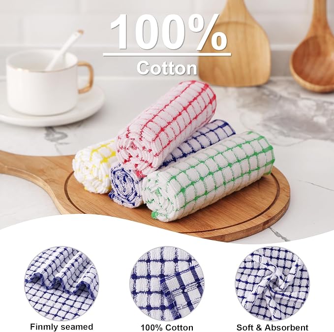 Kitinjoy Cotton 12 Pack Terry Kitchen Towels, 16 x 25 Inches Super Soft and - Image 2