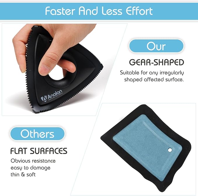 Analan Mini Pet Hair Remover for Car Detailing Supplies, Triangle Dog Hair - Image 4