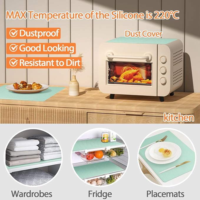 GOYLSER Silicone Refrigerator Shelf Mat, 4 Pack Waterproof Fridge Mat Liners - Image 5