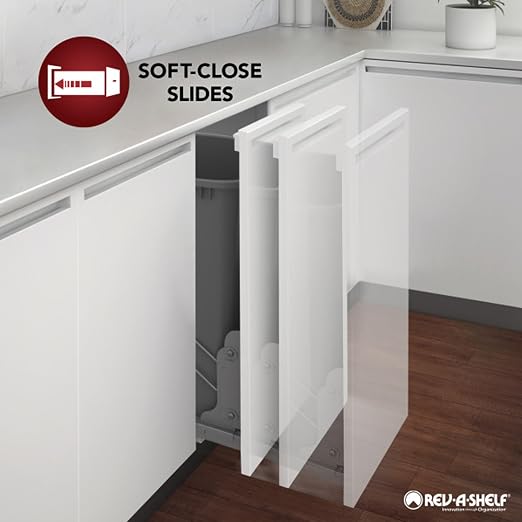Rev-A-Shelf Pullout Trash Cans for Kitchen Cabinet, Dual 35 Qt Bins - Image 4