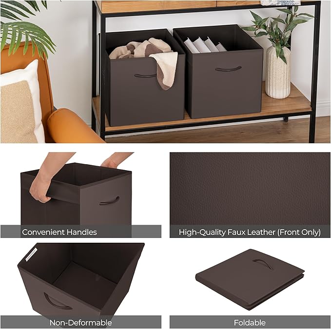 StorageWorks Brown Storage Cubes, 13x13 Storage Cube Bins - Image 5