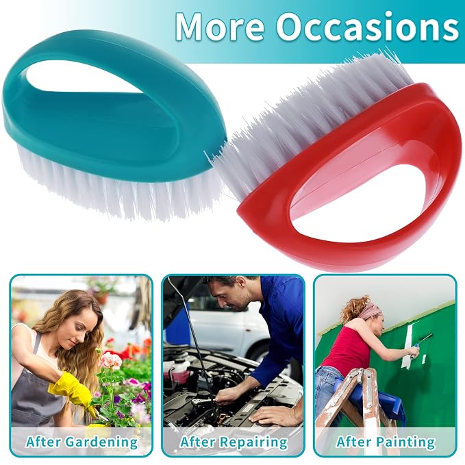 Cobee 2 Pack Hand Nail Brush for Cleaning Fingernails Durable Stiff Bristles - Image 4