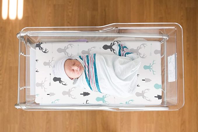 Stretchy Ultra Soft Fitted Bassinet Sheet Set 2 Pack, Breathable and Universal Fitted for Rectangle, Oval, Hourglass or Beside Bassinet Pad/Mattress Safe and Snug