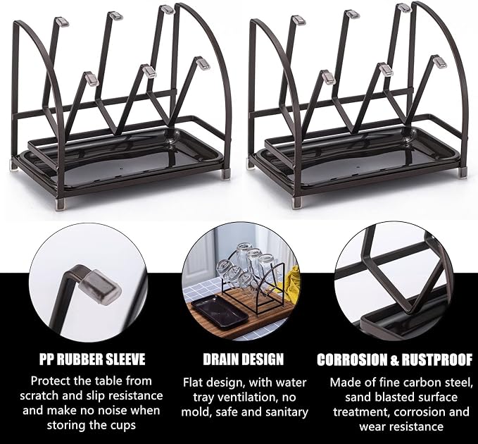 RHBLME 2 Packs Glass Drying Rack, Vertical Bottle Drying Rack Glass Bottle - Image 3