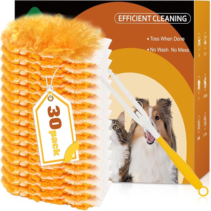360° Heavy Duty Duster Refills for Swiffer Duster, 30 Pack & 1Handle 4X Faster by GTSSGTR