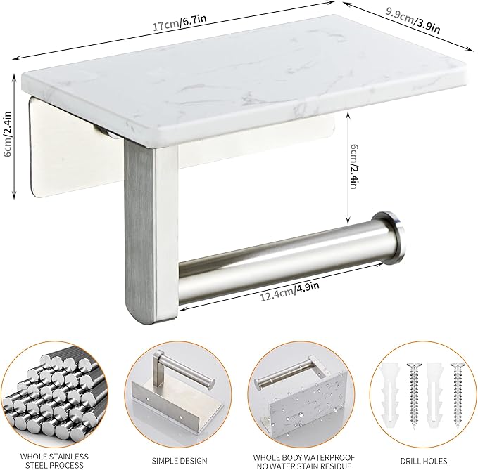 Brushed Nickel Toilet Paper Holder - Image 3