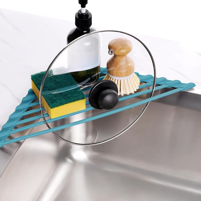 Tomorotec Compact Silicone-Coated Triangle Dish Drying Rack - Image 4