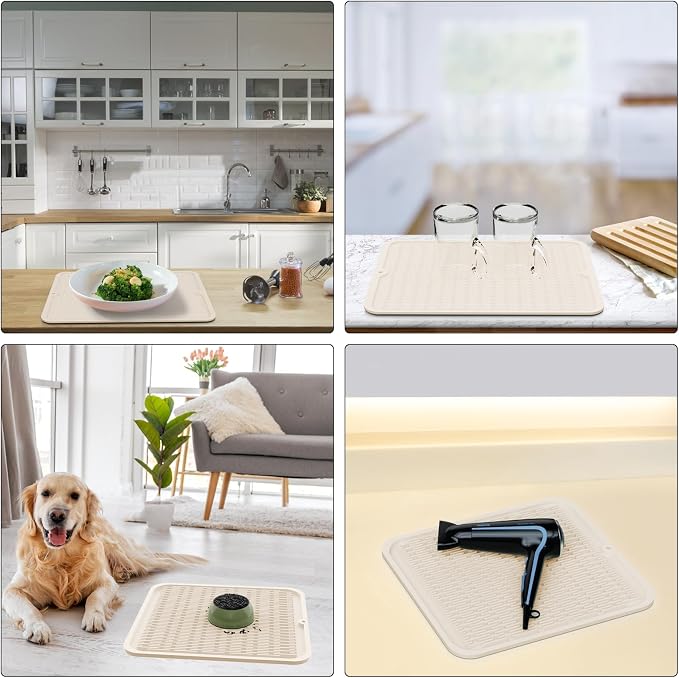 ZLR Silicone Dish Drying Mat for Kitchen Counter, Eco-Friendly Fast Dry Dish Mat - Image 9