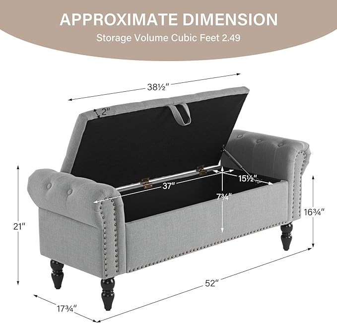 Furnimart Storage Ottoman Bench - Image 2
