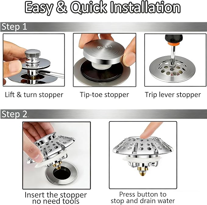 Bathtub Drain Stopper, Pop Up Tub Stopper Plug - Image 4