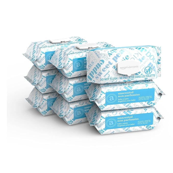 Amazon Elements Baby Wipes, Alcohol-Free, by AmazonElements
