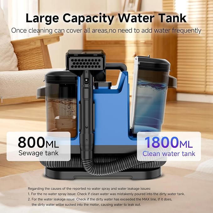 Portable Carpet & Upholstery Cleaner Machine, Handheld Spot Cleaner - Image 5
