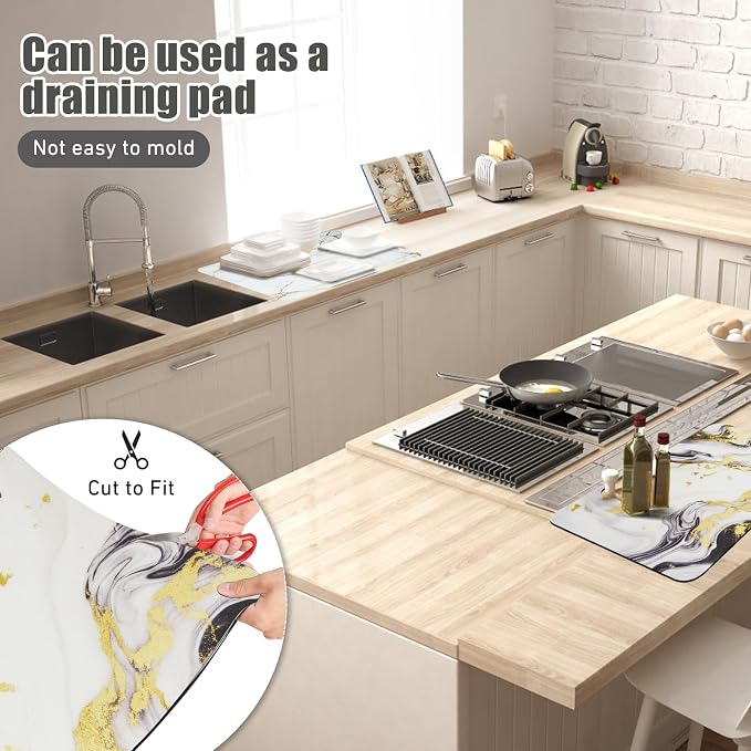 Sofort Dish Drying Mat for Kitchen Counter, Super Absorbent Drying Mats for - Image 7