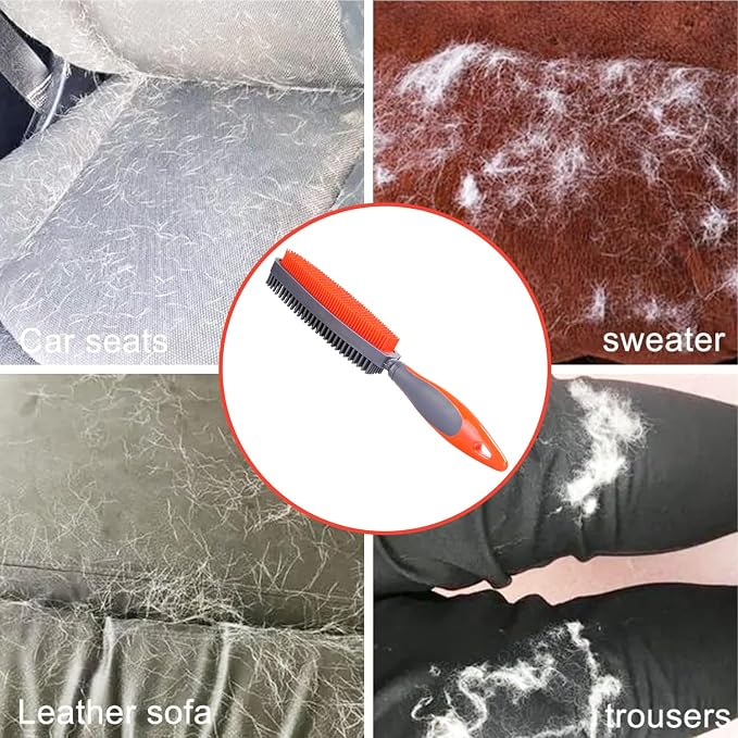 Rubber Pet Hair Removal Brush for Couch Clothes Dog Cat Pet Hair Carpet - Image 5