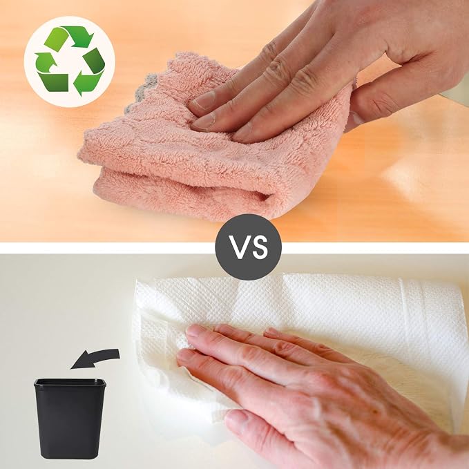 kimteny Cleaning Cloths Kitchen Towels Microfiber Washcloths Lint Free Dish - Image 6