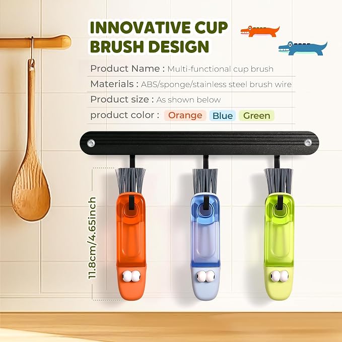 3 in 1 Cup Lid Gap Cleaning Brush Set, Silicone Cup Lid Gap Cleaner, Home - Image 6