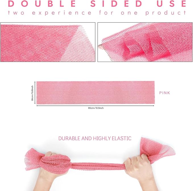 UJFQBH African Net Sponge African Net Long Net Bath Sponge Exfoliating Shower - Image 3