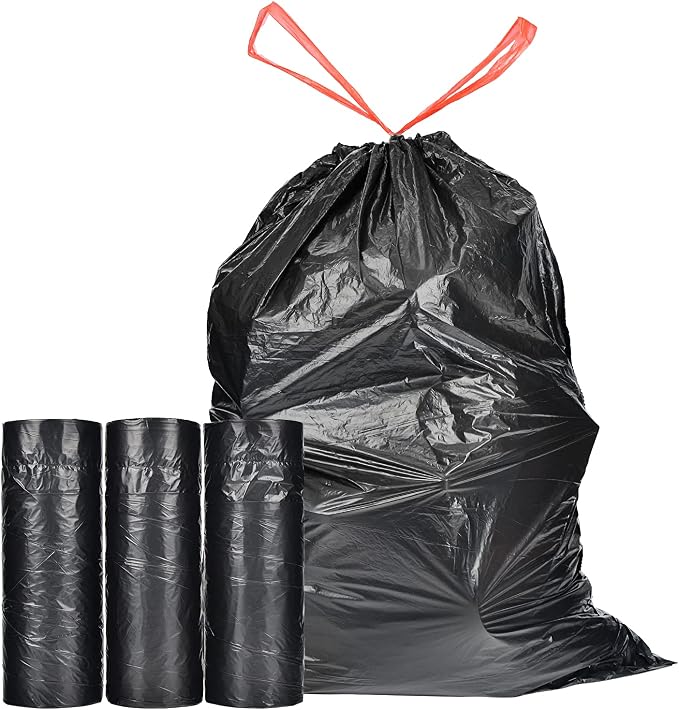 Ultra Strong 15 Gallon Drawstring Trash Bags Large Heavy Duty Thicken Plastic by glasho