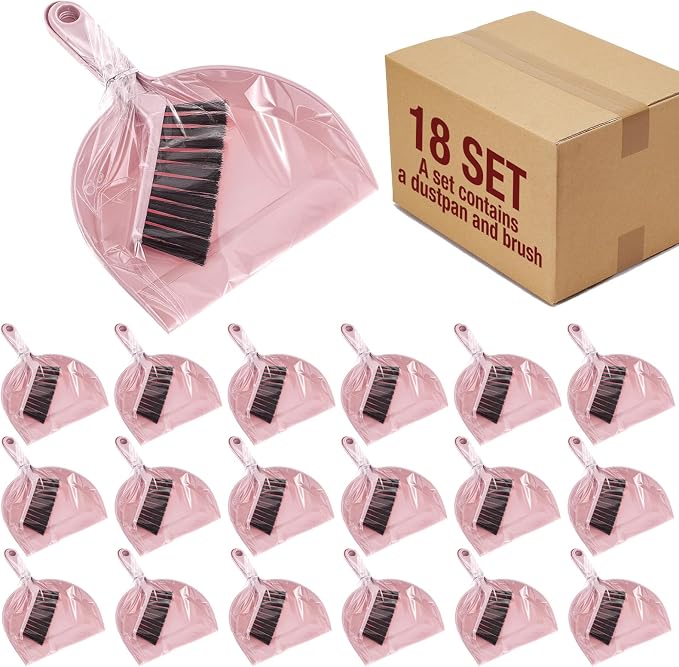 Sliner 18 Pack Mini Dustpan and Brush Set Plastic Dust Pans by Sliner
