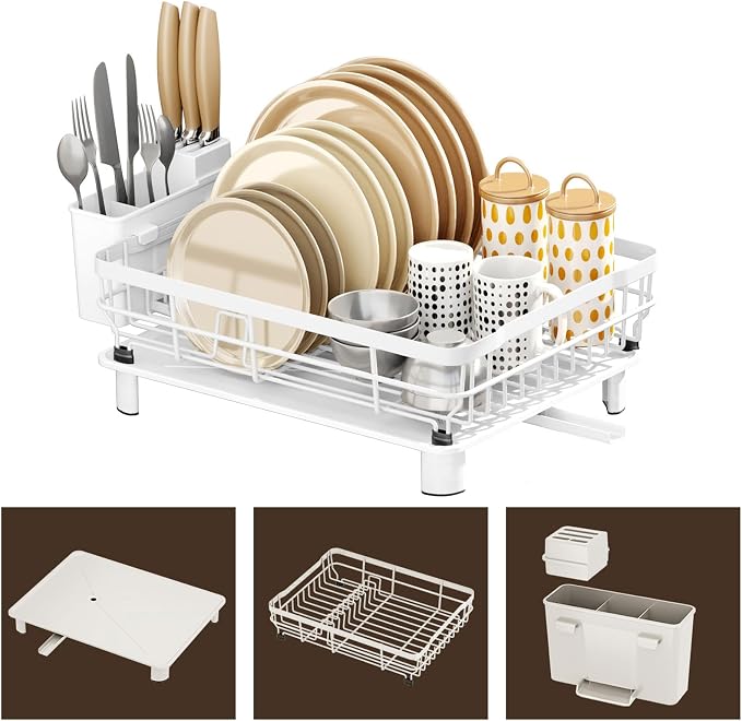 Iron Dish Drying Rack with Drainboard Dish Drainers - Image 2