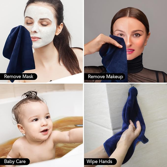 SINLAND Microfiber Facial Cloths Fast Drying Washcloth 12inch x 12inch - Image 8
