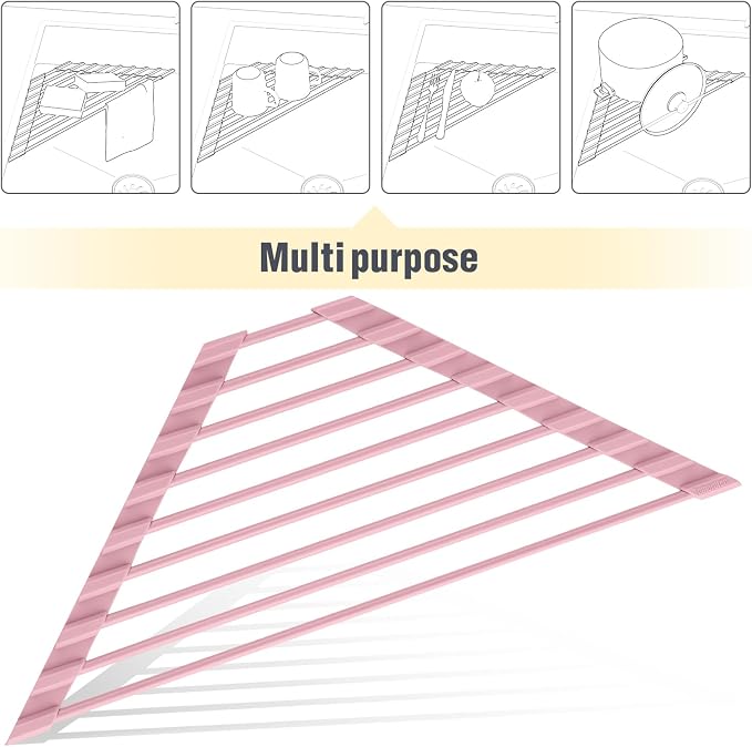 Tomorotec Compact Silicone-Coated Triangle Dish Drying Rack - Image 7