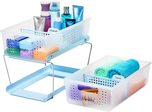 madesmart Two-Tier Bathroom Cabinet Organizer, Sliding Drawer Storage - Image 2