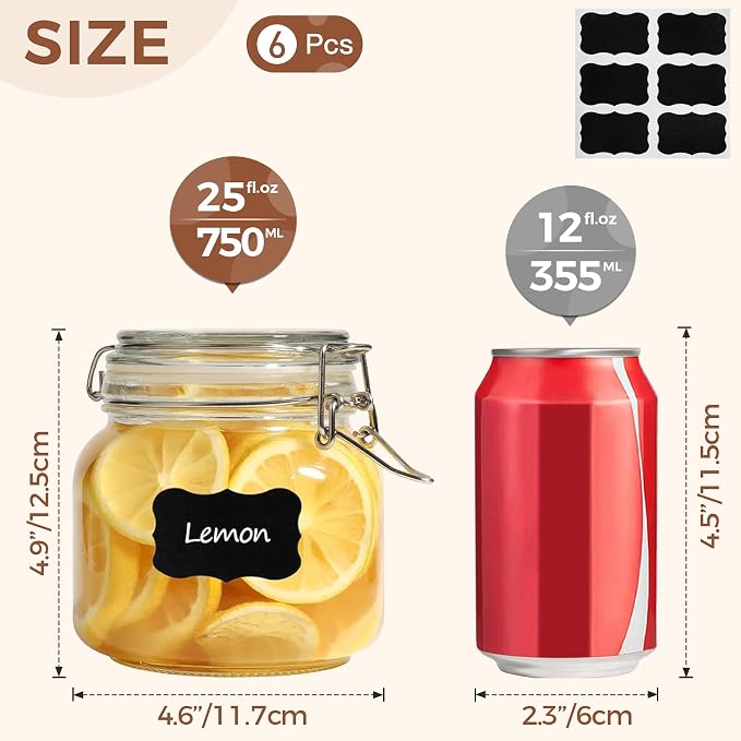 ComSaf 25oz Airtight Glass Canisters - Image 2
