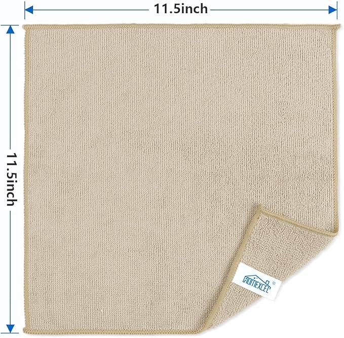 HOMEXCEL Brown Microfiber Cleaning Cloth, 8 Pack Cleaning Towels - Image 2