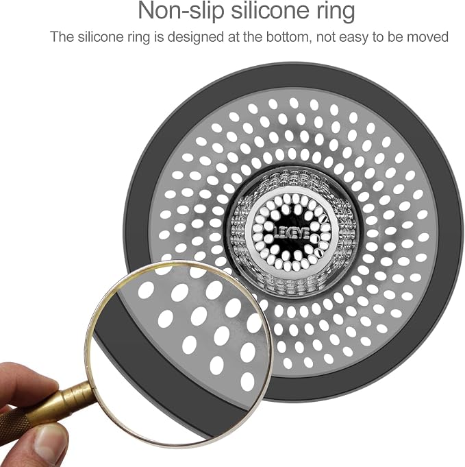 LEKEYE Shower Drain Hair Catcher | Bathtub Stopper/Strainer Stainless Steel - Image 6