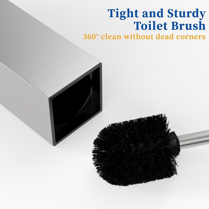 RUACQ Toilet Brush and Holder Set, Square Toilet Bowl Brush - Image 6