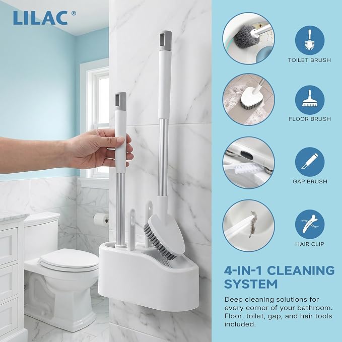 2 Pack Toilet Brush and Holder, Toilet Bowl Brush - Image 4