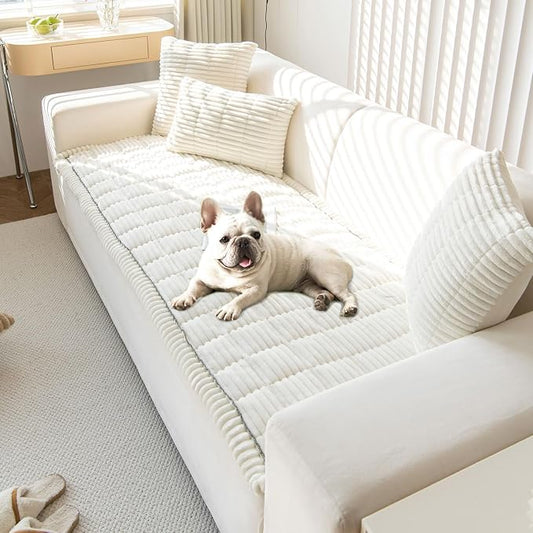 OTOB Sofa Covers for 3 Cushion Couch Washable, Fuzzy Non Slip Pet Friendly by OTOB