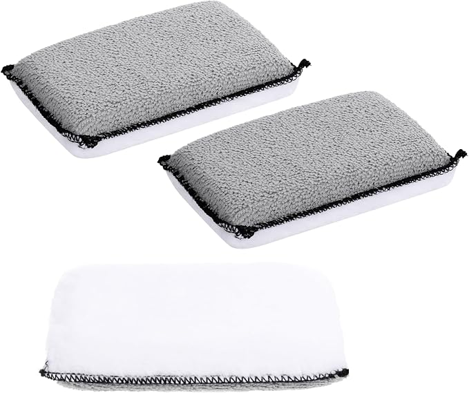 3 Pcs Car Interior Scrubbing Sponges, 5”x3” Auto Detailing Scrub Pads, by Vin+Beauty
