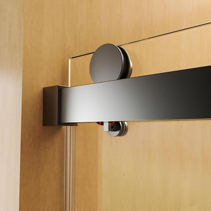 56-60" W x 76" H Frameless Single Sliding Glass Shower Doors Soft-Close - Image 3