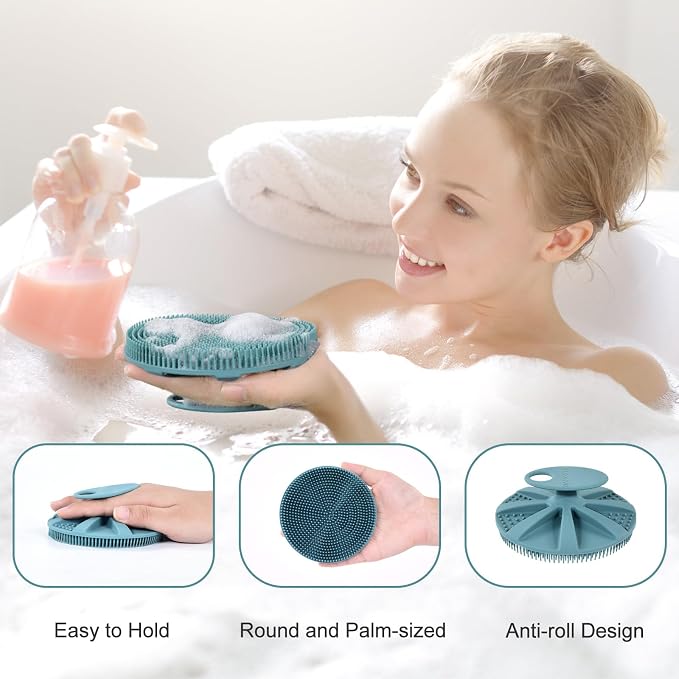 INNERNEED Food-Grade Soft Silicone Body Scrubber Shower Brush Handheld - Image 2