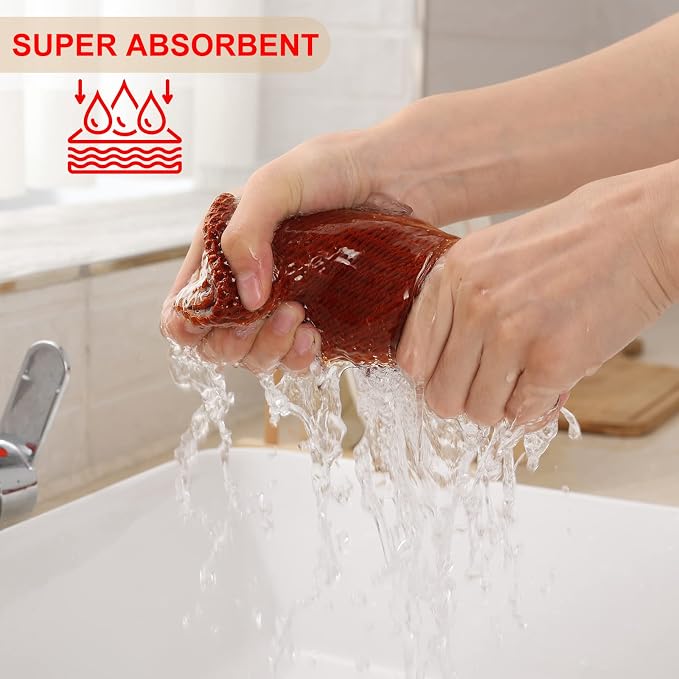 Kitinjoy 100% Cotton Waffle Weave Kitchen Hand Towels - Image 3