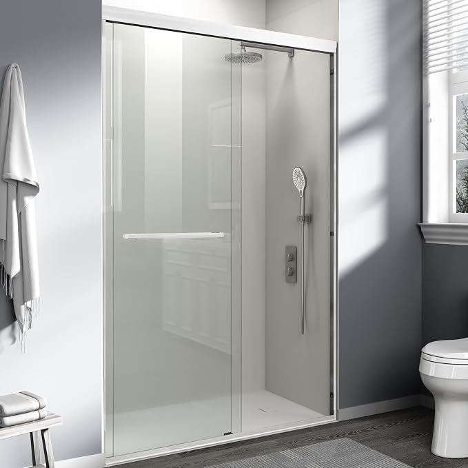 Abruzzo 44" - 48" Adjustable Width Double Sliding Shower Door - Semi-Frameless - Image 2